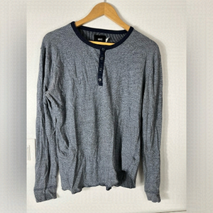 Bdg Urban Outfitters Blue Henley Mens Size Medium Shirt Long Sleeve